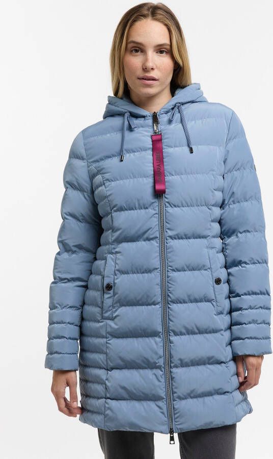 Barbara Lebek Gewatteerde jas met stormflap aan de zoom van de mouwen