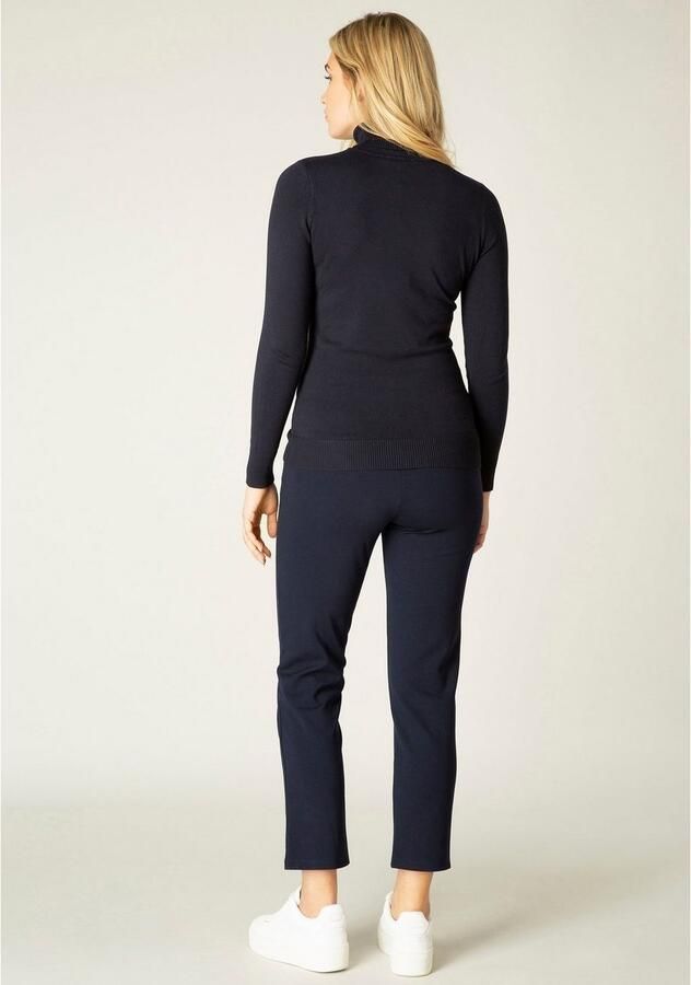 Base Level fijngebreide coltrui Yuen donkerblauw - Foto 5