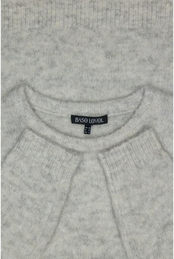 Base Level wollen gebreide trui grijs melange - Foto 11