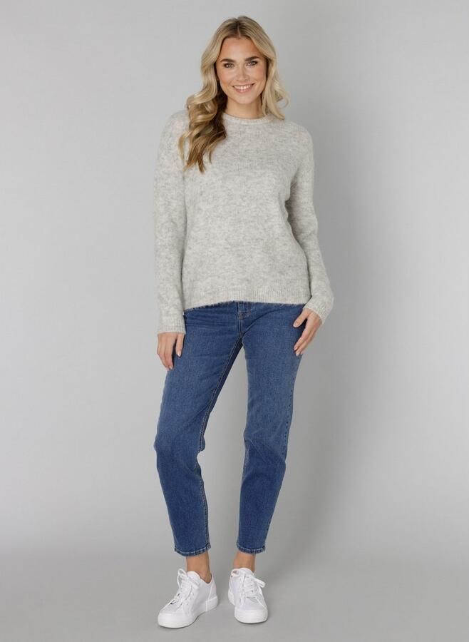 Base Level wollen gebreide trui grijs melange - Foto 8