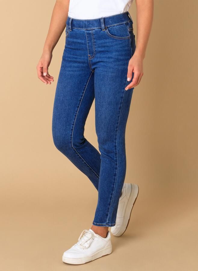 Base Level Jeggings Anabel in blauwe wassing en met stretch - Foto 4