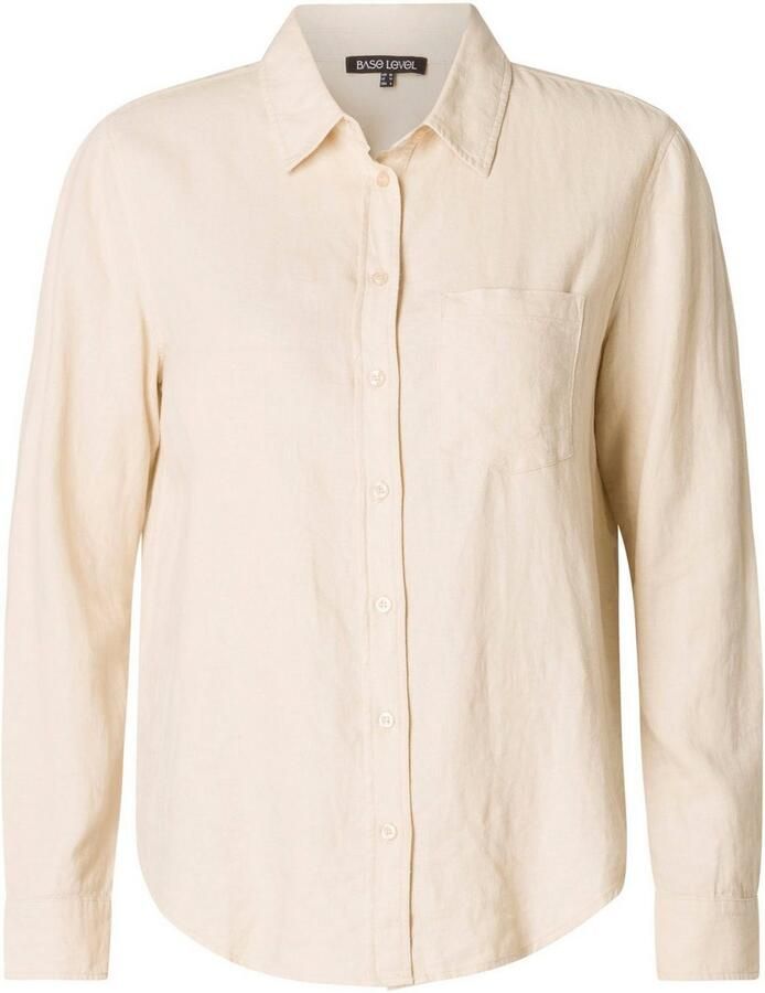 Base Level blouse Yael met linnen beige - Foto 5