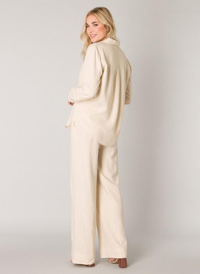 Base Level blouse Yael met linnen beige - Foto 3