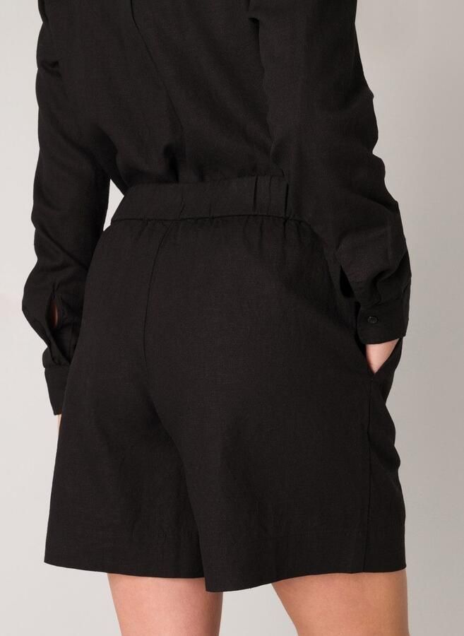 Base Level loose fit short Yarda met linnen zwart - Foto 2