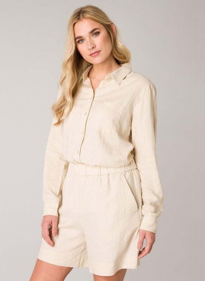 Base Level loose fit short Yarda met linnen beige - Foto 5