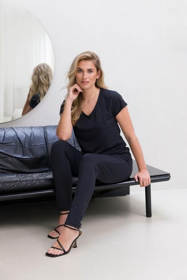 Base Level Stoffen broek Tiana Zomerbroek van pure viscose - Foto 4