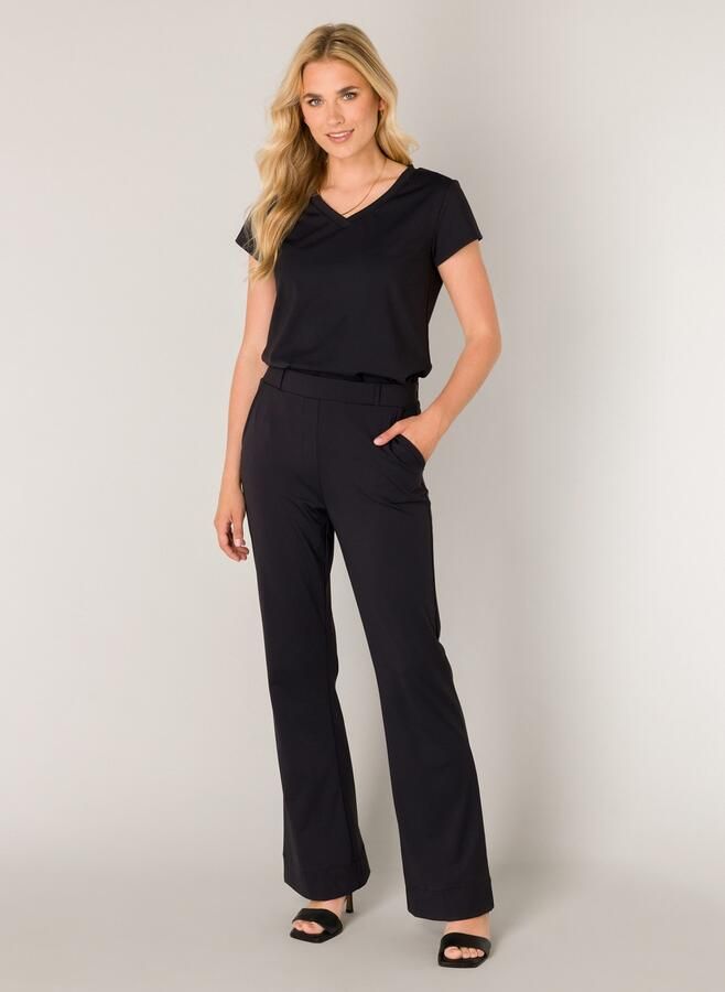 Base Level Stoffen broek Tori Zomerbroek met uitlopende pijpen en stretch - Foto 2