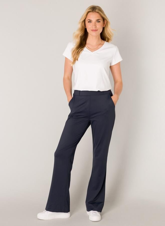 Base Level Stoffen broek Tori Zomerbroek met uitlopende pijpen en stretch - Foto 2