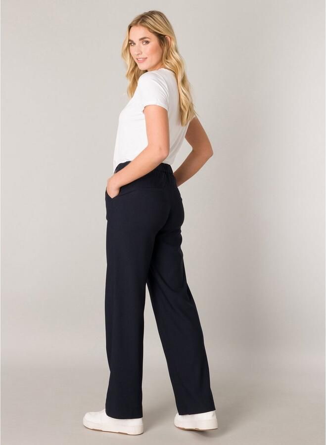 Base Level Stoffen broek Zomerbroek met uitlopende pijpen en elastaan