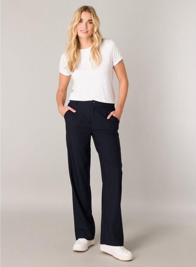 Base Level Stoffen broek Zomerbroek met uitlopende pijpen en elastaan - Foto 2