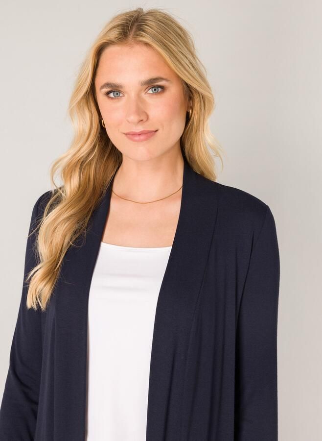 Base Level fijngebreid vest Yayla donkerblauw - Foto 5