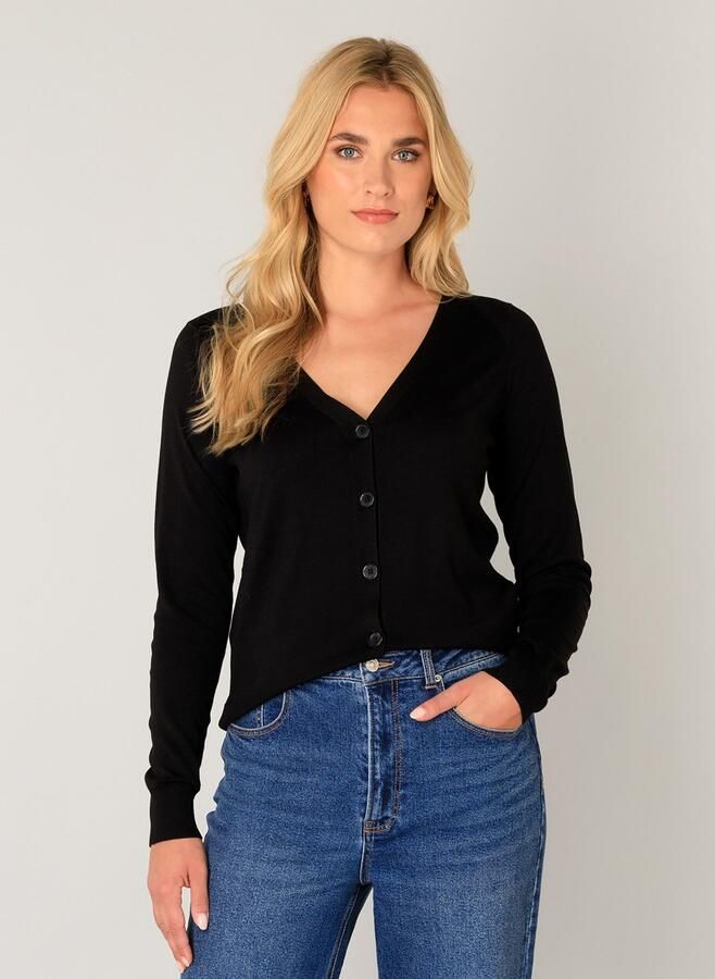 Base Level fijngebreid vest Yvonne zwart - Foto 5