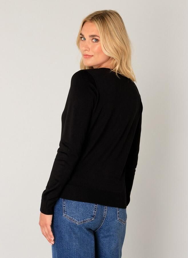 Base Level fijngebreid vest Yvonne zwart - Foto 6