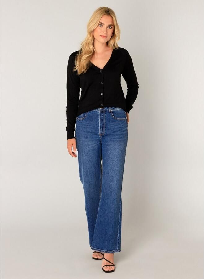 Base Level fijngebreid vest Yvonne zwart - Foto 4