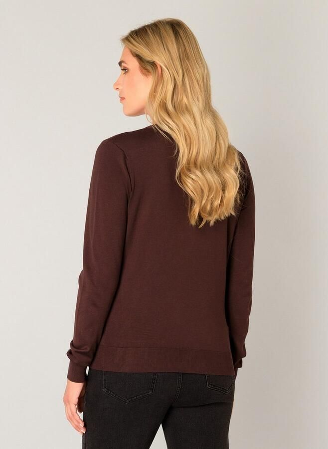 Base Level gebreid vest donkerbruin - Foto 3