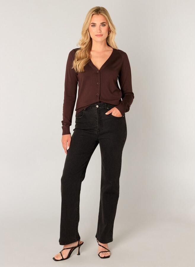 Base Level gebreid vest donkerbruin - Foto 4