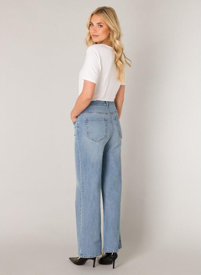 Base Level high waist wide leg jeans light blue denim - Foto 5