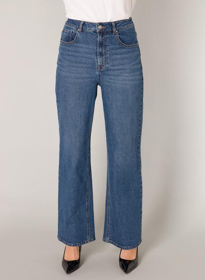 Base Level high waist wide leg jeans medium blue denim - Foto 6
