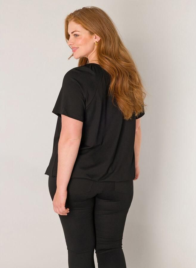 Base Level Curvy Ballonshirt Yoni met aangerimpelde ronde hals - Foto 6