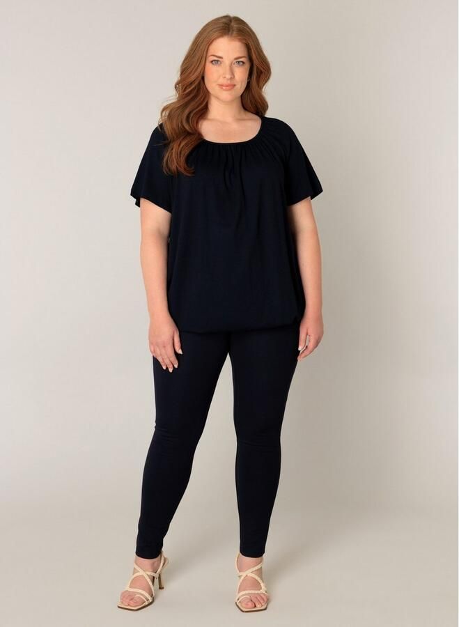 Base Level Curvy Ballonshirt Yoni met aangerimpelde ronde hals - Foto 4