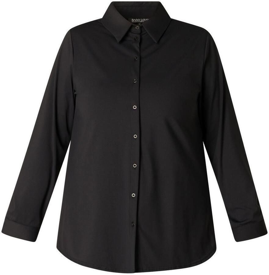 Base Level Curvy Blouse met lange mouwen Lara met stretch