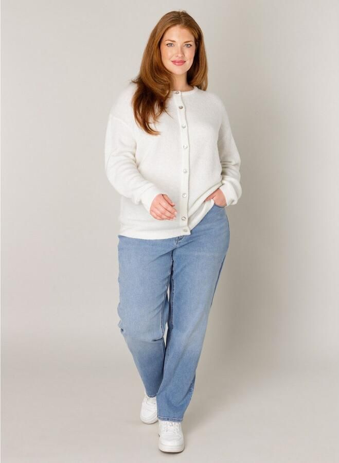 Base Level Curvy Cardigan Yulia met wol en knoopsluiting - Foto 4
