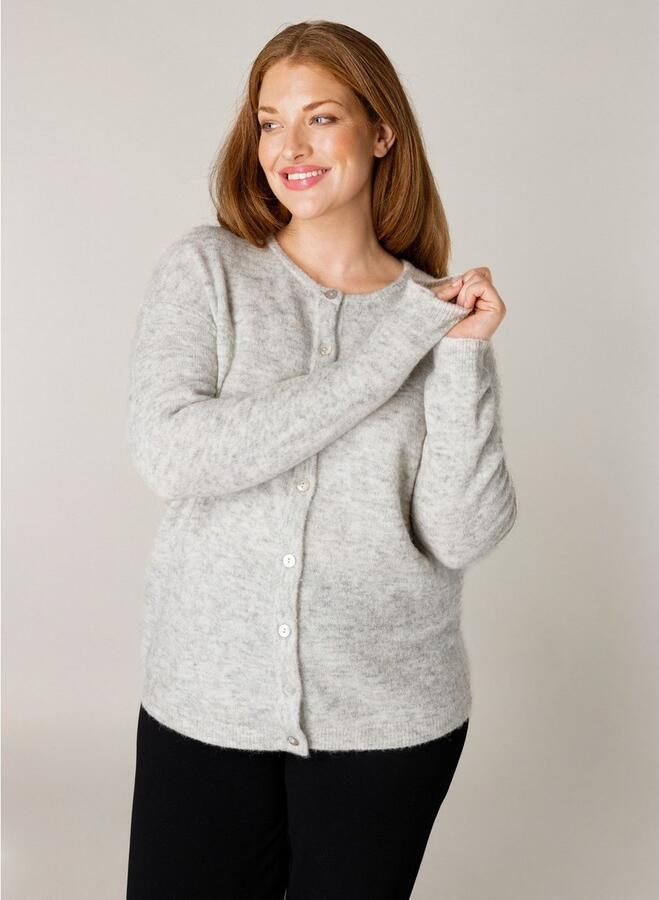Base Level Curvy Cardigan Yulia met wol en knoopsluiting - Foto 6