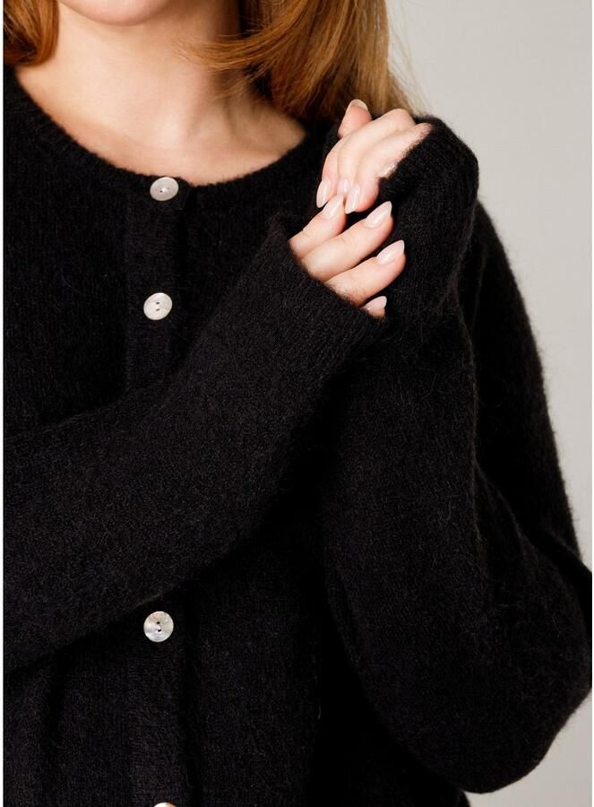 Base Level Curvy Cardigan Yulia met wol en knoopsluiting - Foto 6