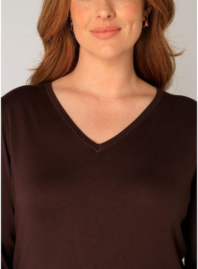 Base Level Curvy Gebreide trui Anine met v-hals - Foto 2