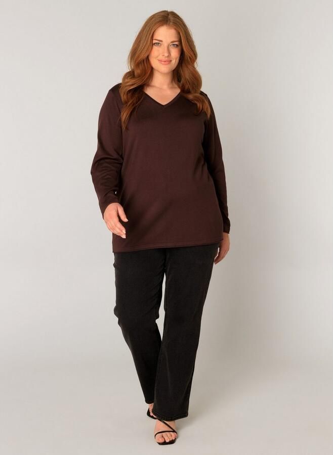 Base Level Curvy Gebreide trui Anine met v-hals - Foto 4