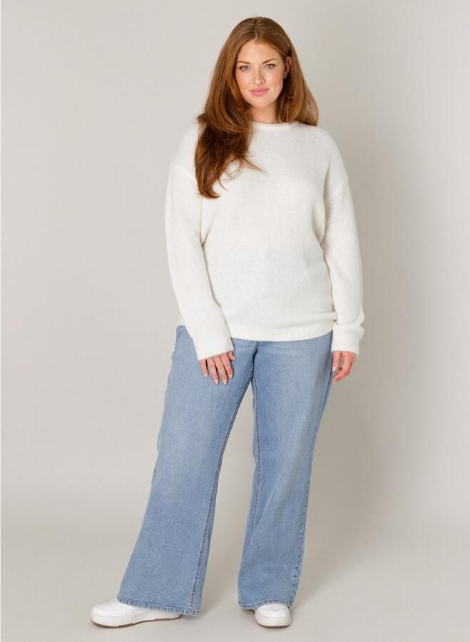 Base Level Curvy Gebreide trui Yanara met wol en elastaan - Foto 7