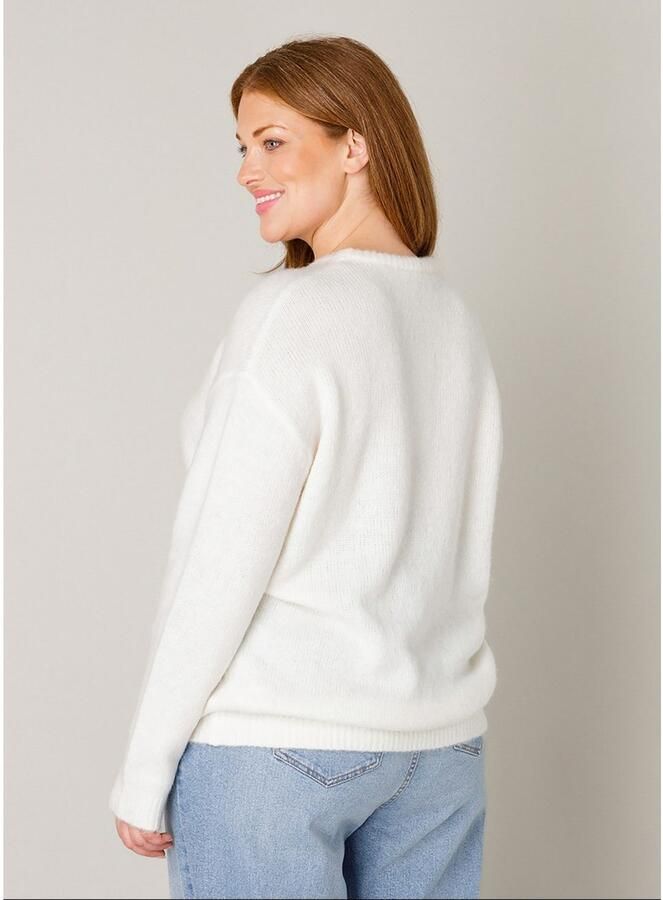 Base Level Curvy Gebreide trui Yanara met wol en elastaan - Foto 3