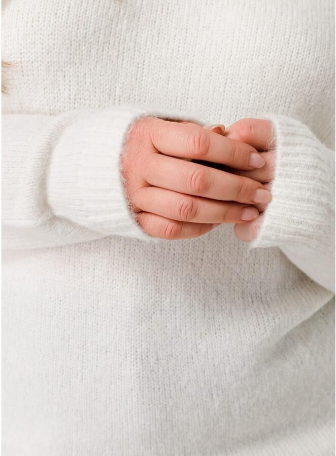 Base Level Curvy Gebreide trui Yanara met wol en elastaan - Foto 6