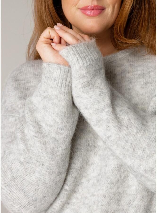 Base Level Curvy Gebreide trui Yanara met wol en elastaan - Foto 4