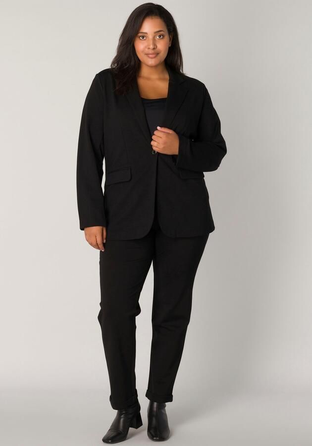 Base Level Curvy Jerseyblazer met zakkleppen - Foto 5