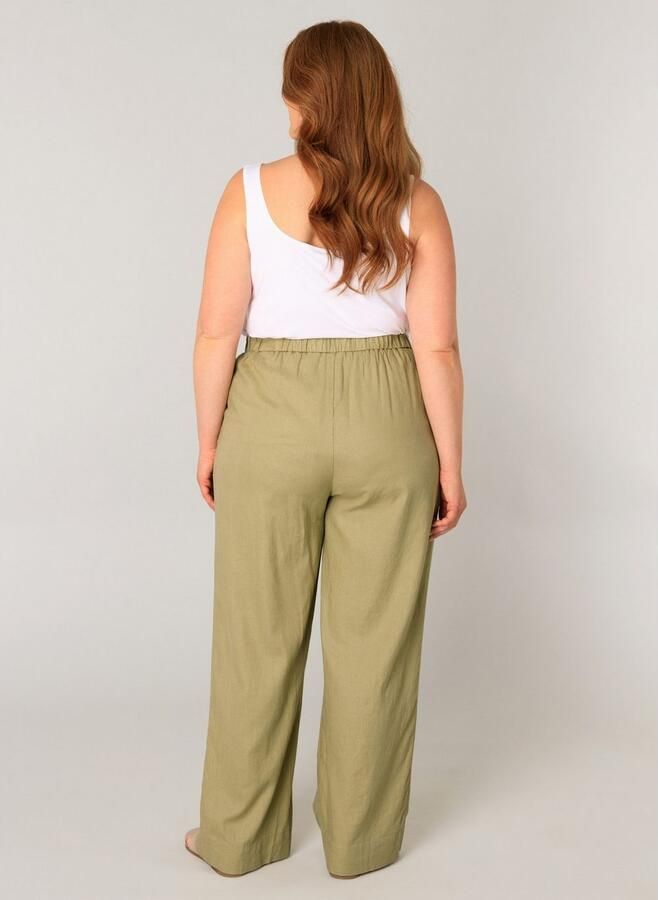 Base Level Curvy Linnen broek Yula Zomerbroek linnen-viscosemix met elastische tailleband - Foto 6