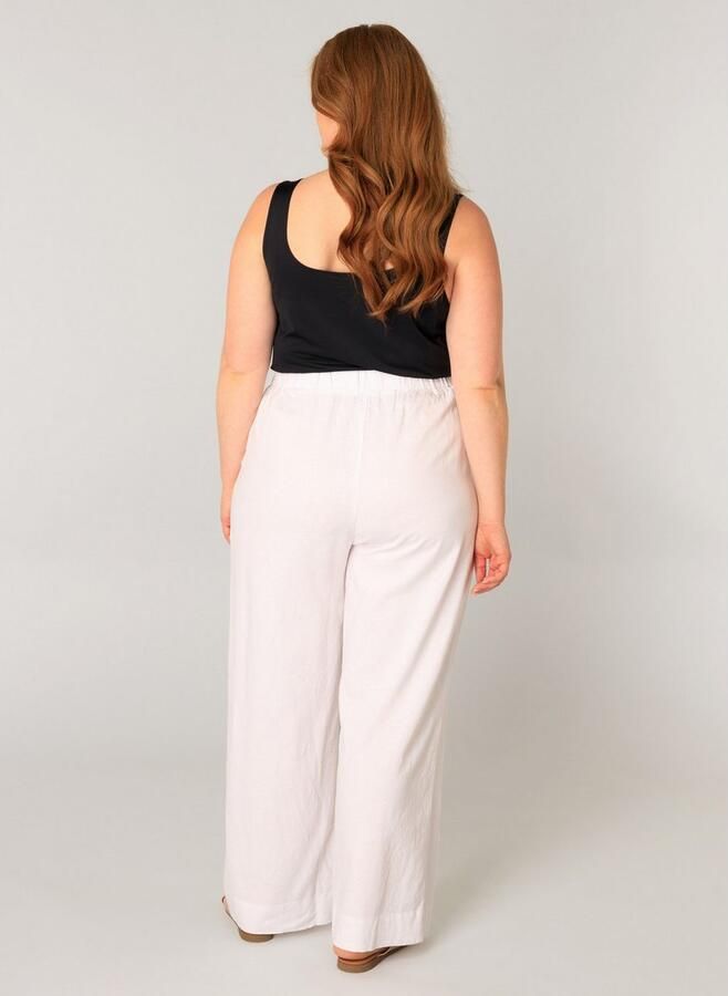Base Level Curvy Linnen broek Yula Zomerbroek linnen-viscosemix met elastische tailleband - Foto 6