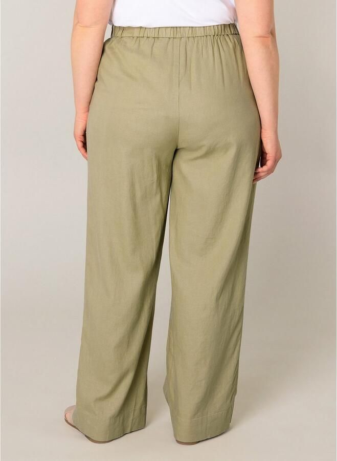 Base Level Curvy Linnen broek Yula Zomerbroek linnen-viscosemix met elastische tailleband - Foto 5
