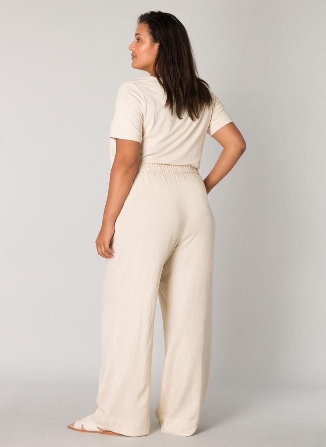Base Level Curvy Linnen broek Yula Zomerbroek linnen-viscosemix met elastische tailleband - Foto 7