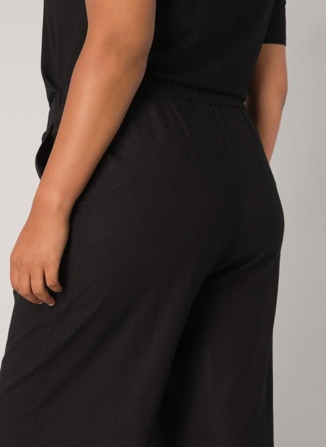 Base Level Curvy Linnen broek Yula Zomerbroek linnen-viscosemix met elastische tailleband - Foto 3