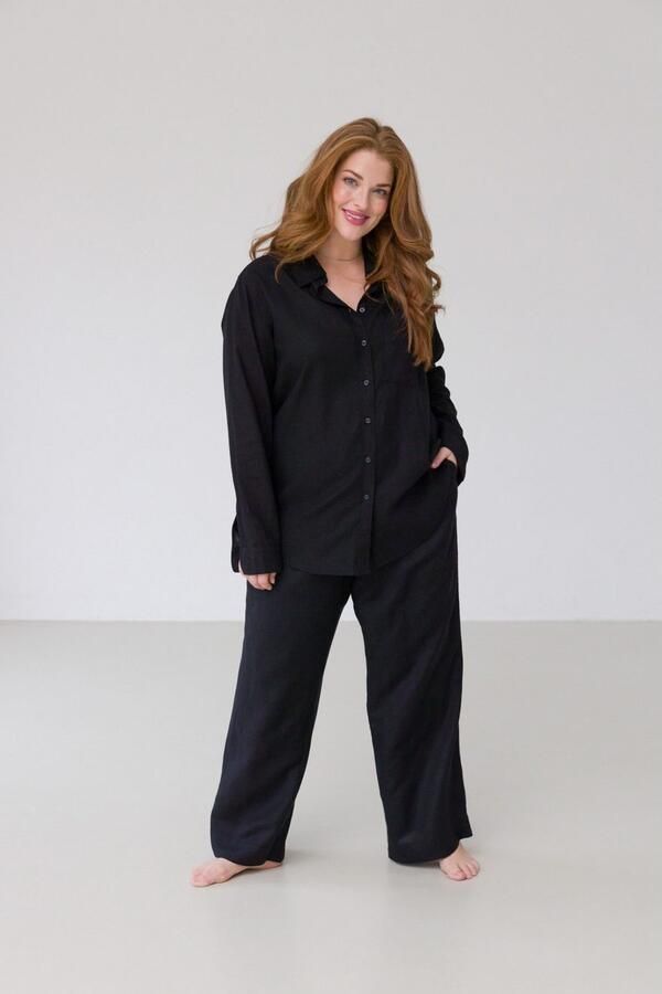 Base Level Curvy Linnen broek Yula Zomerbroek linnen-viscosemix met elastische tailleband - Foto 6