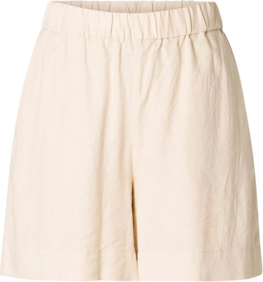 Base Level Curvy Relaxshorts Yardan Zomerbroek van linnen en viscose en met elastische tailleband - Foto 3