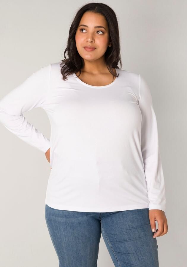 Base Level Curvy Shirt met lange mouwen met een ronde hals - Foto 6