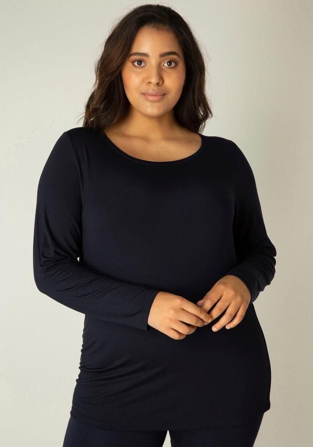 Base Level Curvy Shirt met lange mouwen met een ronde hals - Foto 4