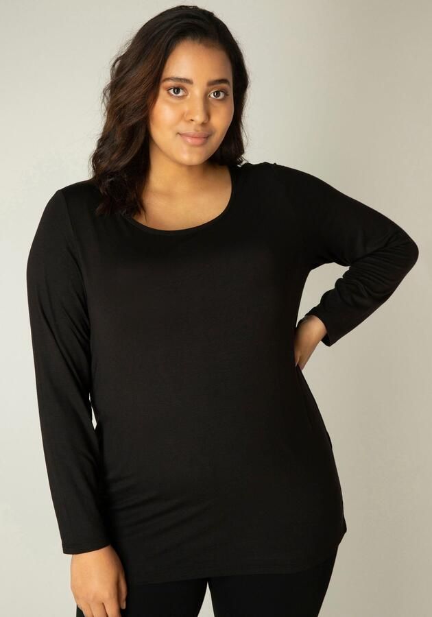 Base Level Curvy Shirt met lange mouwen met een ronde hals - Foto 5