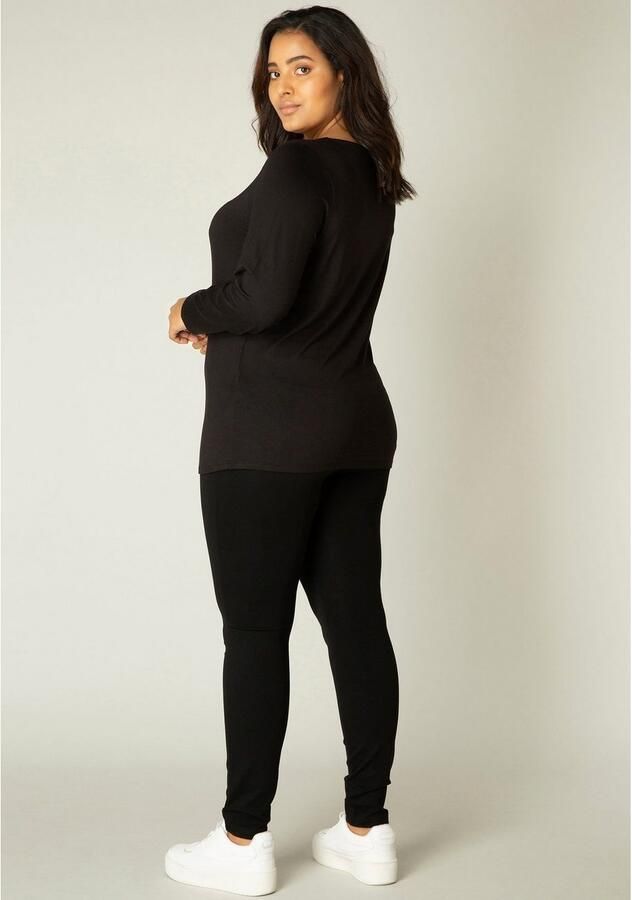 Base Level Curvy Shirt met lange mouwen met een ronde hals - Foto 3