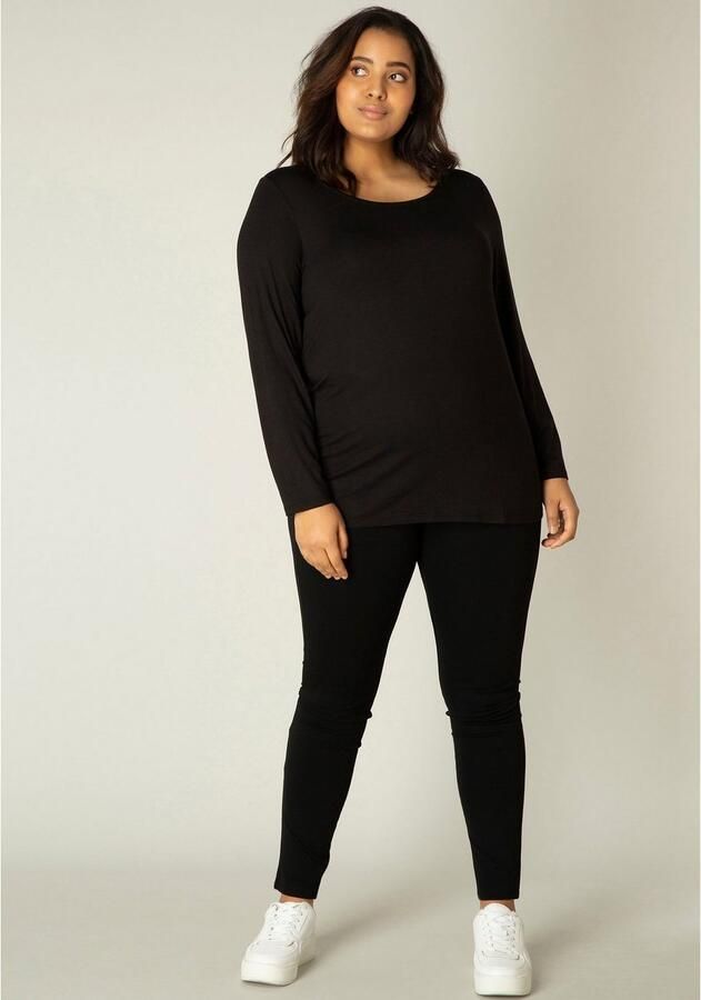 Base Level Curvy Shirt met lange mouwen met een ronde hals - Foto 4