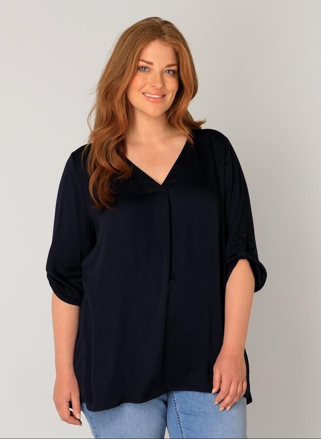 Base Level Curvy Shirtblouse Yanina met v-hals - Foto 5