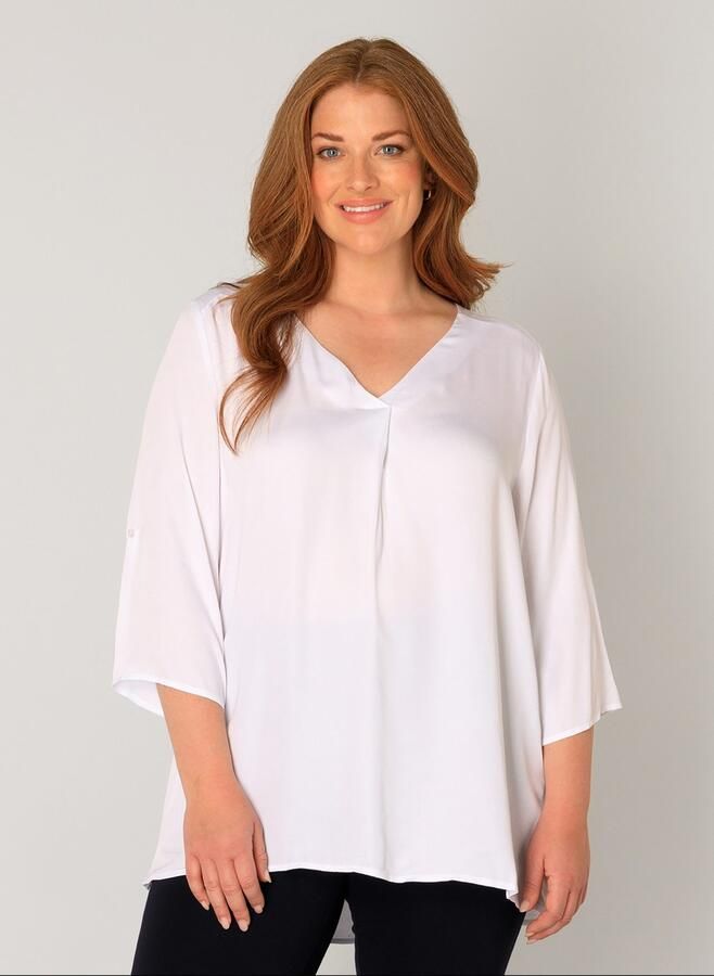 Base Level Curvy Shirtblouse Yanina met v-hals - Foto 6