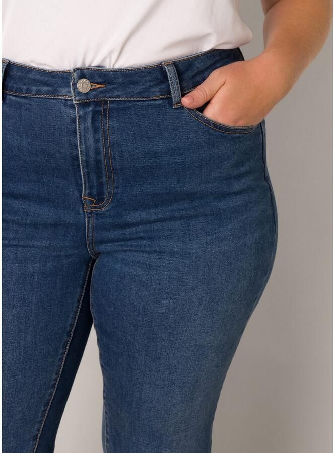 Base Level Curvy high waist slim fit jeans dark blue denim - Foto 2